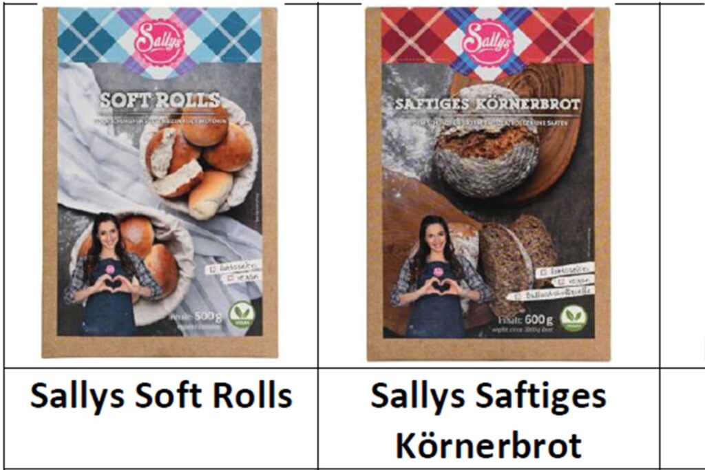 Zwei der vier Backmischungen.