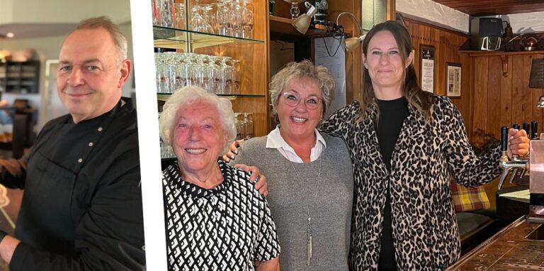 Svenja Langguth (r.) wird alleinige Pächterin der Gaststätte von Hildegard (l.) und Annette Brune. Karl-Heinz Schürmann zieht sich aus dem Projekt zurück.