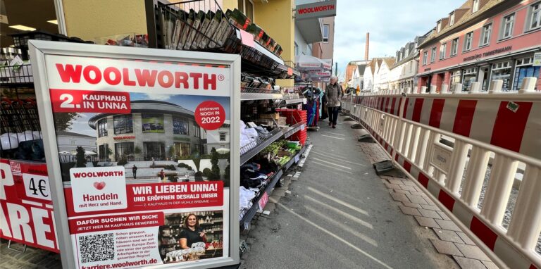 Angekündigt wird das neue Woolworth-Kaufhaus in Unna schon seit Monaten – auch am Standort Massener Straße und von Anfang an mit dem Hinweis, dass die die „Neue Mühle“ Bremme als zusätzliche Verkaufsstelle eröffnet würde.