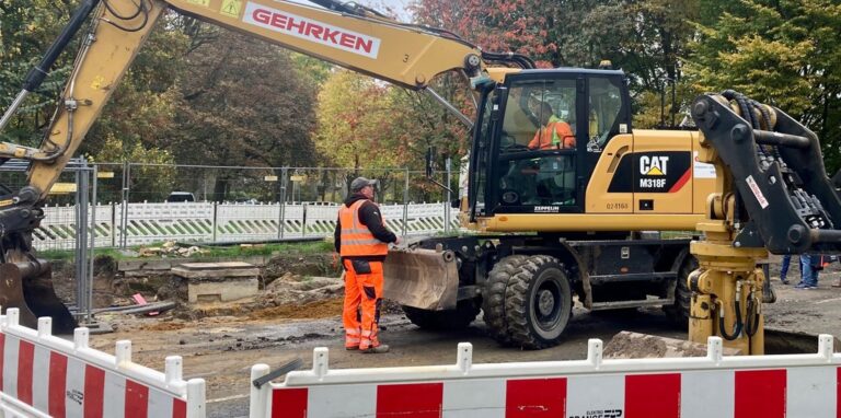 Baustelle Märkische Straße/Ecke Wenker Straße in Dortmund
