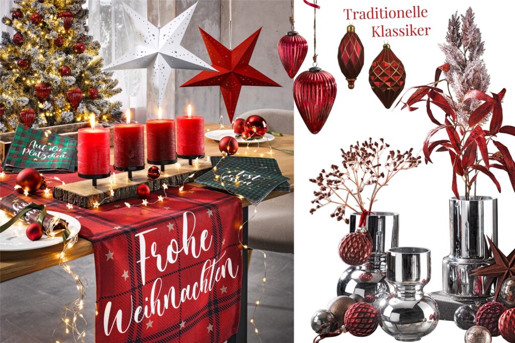rote Weihnachtsdeko