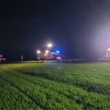 Die Feuerwehr leuchtete die Unfallstelle an der Lippe aus.