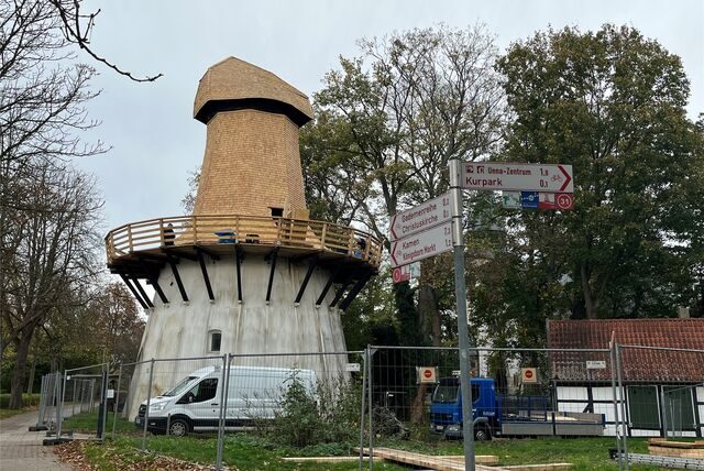 Windpumpe am Friedrichsborn Baudenkmal Königsborn am Kurpark Sanierung im Oktober/November 2022