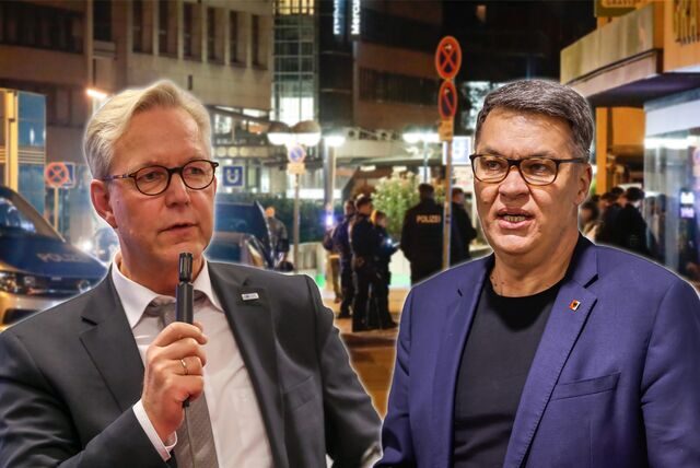 Polizeipräsident Gregor Lange und Oberbürgermeister Thomas Westphal