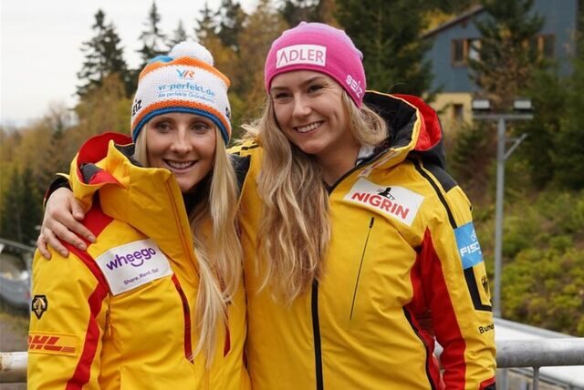 Erster Titel für Laura Nolte (r.) in der neuen Saison: Mit Anschieberin Lena Neunecker (SC Potsdam) wurde die Unnaerin Deutsche Meister.
