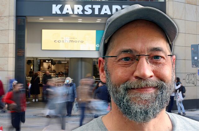 Das Karstadt-Haus in Dortmund und „Partei“-Fraktionschef Olaf Schlösser