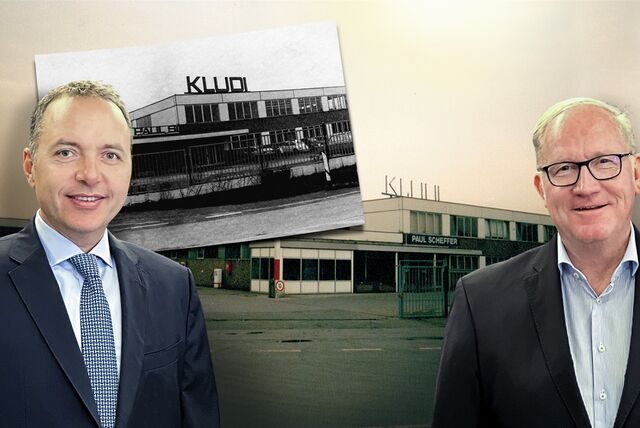 Abdallah Massaad (l.), Vorstandsvorsitzender der RAK Ceramics Group und Julian Henco, Vorsitzender der Geschäftsführung der Kludi GmbH & Co. KG, gaben im März 2022 die Übernahme von Kludi durch den Konzern aus den Vereinigten Arabischen Emiraten bekannt.