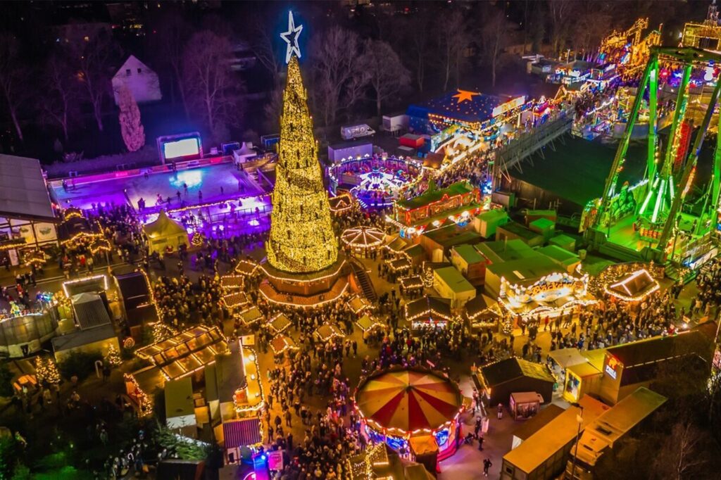 blick über den cranger weihnachtszauber von oben blick über den cranger weihnachtszauber von oben