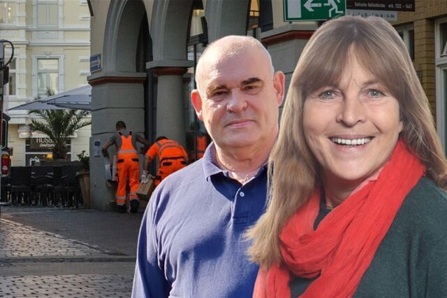 Petra Weber spricht sich gegen eine Auflösung der Stadtbetriebe aus. Bürger Holger Zühlke hält zumindest einen ihrer Aufgabenbereiche im Rathaus für besser aufgehoben.