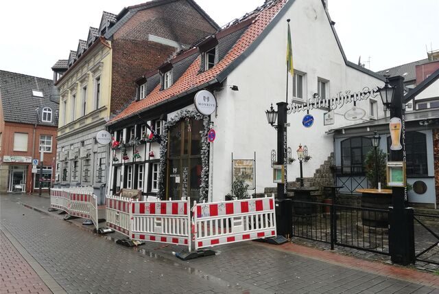 Ein abgesperrtes Brandhaus in Recklinghausen