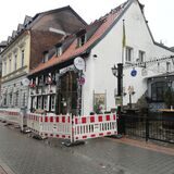 Ein abgesperrtes Brandhaus in Recklinghausen