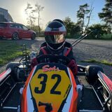Johannes Müller auf seinem Kart der Marke „Swiss Corse“.
