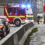 Ein Feuerwehrauto im Einsatz