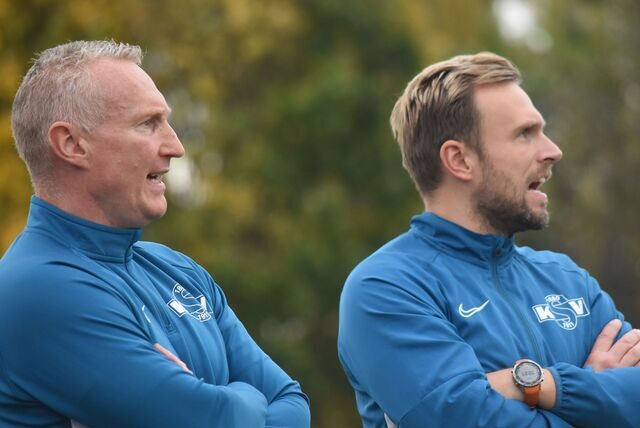 Trainerduo Königsborner SV: Co-Trainer Kevin Jagusch (r.) und Andreas Feiler