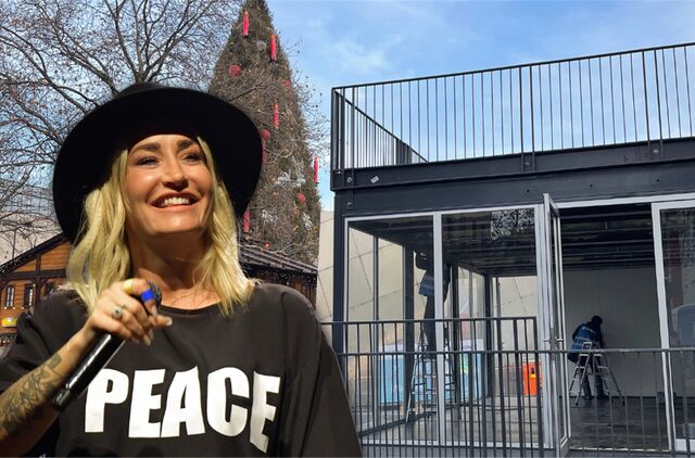 Sarah Connor und das Glashaus am Hansaplatz (Fotomontage)