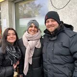 Annalena Wille, Albana Mulaj und Andy Wille beim Spendengrillen.
