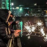Auch am Phoenix-See in Dortmund wurde Silvester gefeiert.
