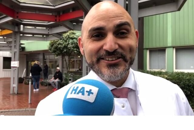 Dr. Yousseff Benali im Video-Interview vor dem Hellmig-Krankenhaus in Kamen.