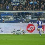 Schalke gegen Leipzig Januar 2023, das Tor zum 0:1