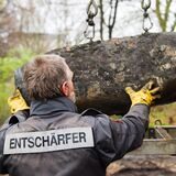 Ein entschärfter und geborgener Bomben-Blindgänger