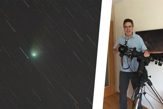 Dem Selmer Hobby-Astronom Wolfgang Zimmermann gelang eine Aufnahme des grünen Kometen.