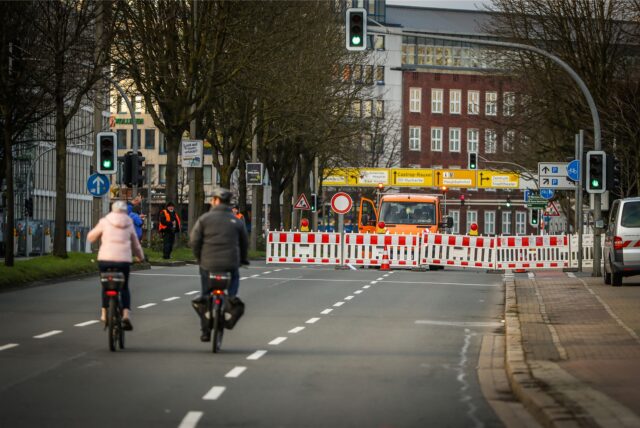 Freie Fahrt für Radler auf dem Wall: Für die Bombenentschärfungen am 12. Januar waren weite Teile der Innenstadt gesperrt.