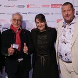 Die beiden Cineworld-Chefs und Kinofest-Veranstalter Lutz Nennmann (l.) und Meinolf Thies (r.) mit dem langjährigen Berlinale-Leiter Dieter Kosslick und der künstlerischen Leiterin des Kinofests, Sonja Hofmann, in Lünen.