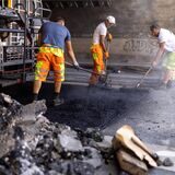 Eine Straßenbaustelle