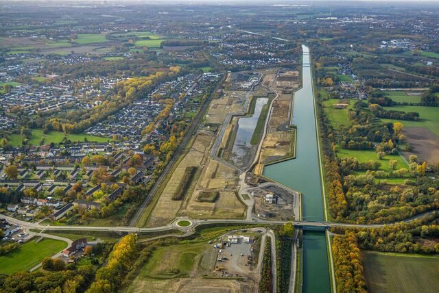 Luftbild von Datteln-Hamm-Kanal.