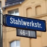 Straßenschild der Stahlwerkstraße in Dortmund