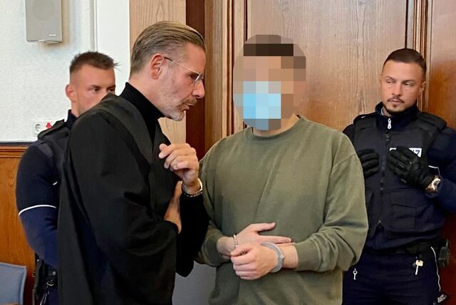 Bild aus dem Gerichtssaal: Der Angeklagte