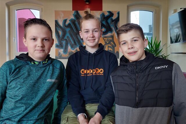 Drake, Thorge und Noah (v.l.) vom KiJuPa Waltrop