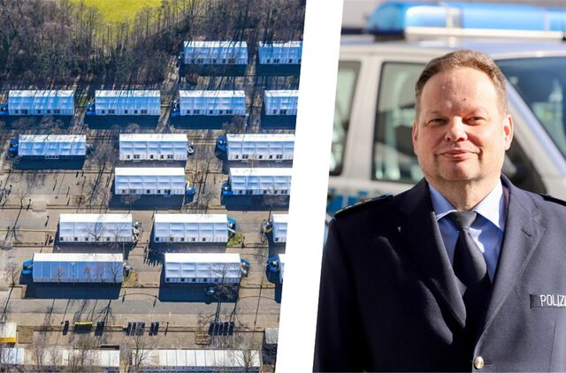 In der Zeltstadt an der LAFP in Bork wohnen über 700 Menschen. Polizei-Abteilungsleiter Torsten Juds warnt vor dem zunehmenden Einsatzaufkommen.