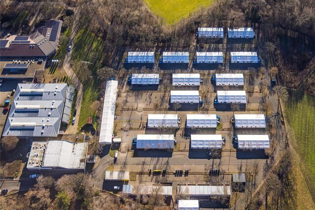 In der Zeltstadt in Bork leben aktuell über 700 Männer.