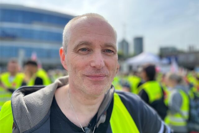 Sören Teiwes nahm an einem Urlaubstag an der Verdi-Demo teil.