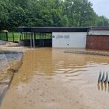 Überschwemmtes Löhnbad in Fröndenberg