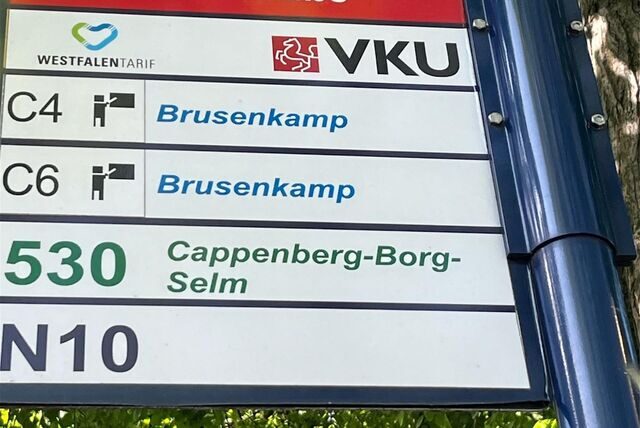 An einem Haltestellenschild wurde der Selmer Ortsteil Bork versehentlich mit g geschrieben.