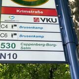An einem Haltestellenschild wurde der Selmer Ortsteil Bork versehentlich mit g geschrieben.