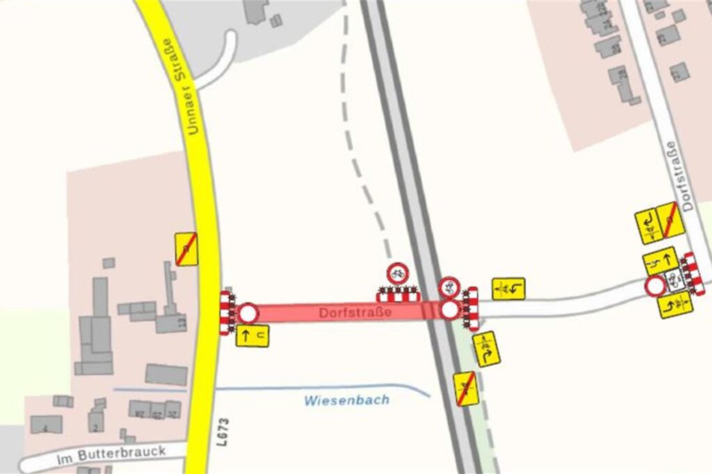 Die Dorfstraße ist im Juni komplett gesperrt. Die Dorfstraße ist im Juni komplett gesperrt.