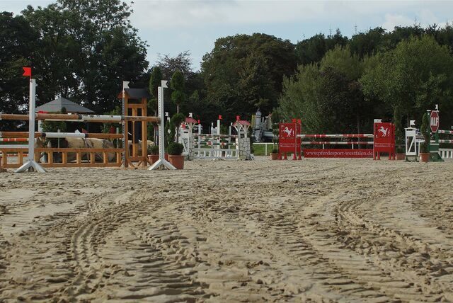 Die Reitanlage des RV Fritz Sümmermann Fröndenberg. Am Wochenende soll es abseits des Sprungplatzes einen Unfall gegeben haben.