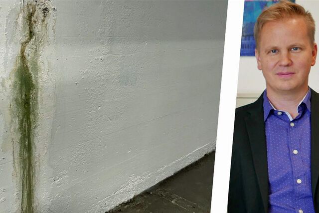 Wasser dringt an verschiedenen Stellen in die Tiefgarage am Roggenmarkt. Philipp Cramer vom Gebäudemanagement des Kommunalbetriebs weist auf die Erkundungs-Grabungen ab Mittwoch, 28. Juni, hin.