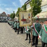 Rund eine Stunde dauerte die feierliche Eröffnung des BSV-Schützenfestes 2023 auf dem Marktplatz in Werne.