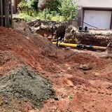 An dieser Baustelle an der Straße Am Knappenberg wurde der Blindgänger gefunden.