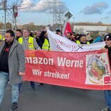 Erneut hat die Gewerkschaft Verdi zum Streik bei Amazon Werne (hier ein Archivfoto aus 2022 anlässlich des Sonderverkaufstages Black Friday) aufgerufen.