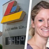 Montage: Stadtwerke-Sprecherin Jasmin Teuteberg und das Gebäude der Stadtwerke Lünen.