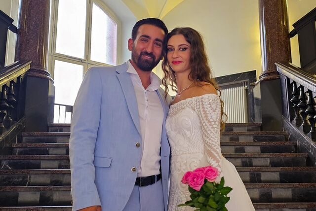 Ibrahim (30) und Hanin (26) sind durch ihre Hochzeit endlich vereint.
