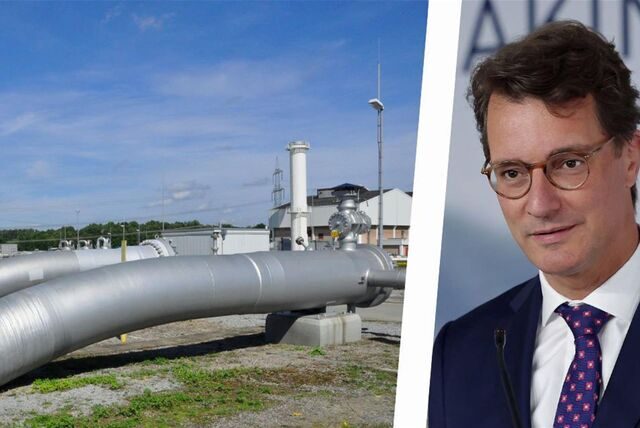 Seinen Antrittsbesuch in Werne absolviert NRW-Ministerpräsident Hendrik Wüst auf der Erdgas-Verdichterstation in Ehringhausen.