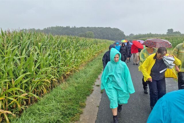 Auf dem Rückweg gerieten die Wallfahrer am Sonntagnachmittag, 6. August 2023, in ein schweres Unwetter.