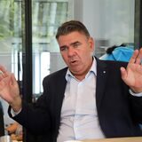 Landrat Mario Löhr in einem Interview in der Redaktion des Hellweger Anzeigers in Unna,