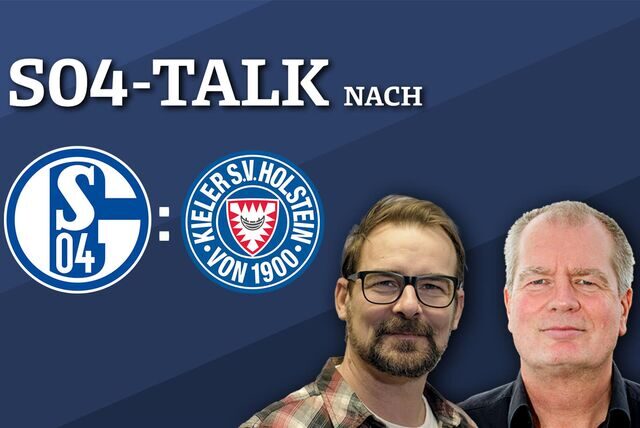 Schalke-Experte Norbert Neubaum und Schalke-Reporter René Preuß im Schalke-Talk nach dem Spiel gegen Holstein Kiel.